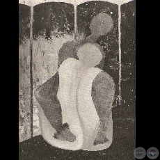 CONJUGANDO EL VERBO AMAR, 1987 - Óleo sobre cartón telado de LOTTE SCHULZ